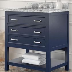 Brand New Blue 31'inch Vanity w Marble Countertop