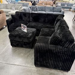 New Black Sectional 