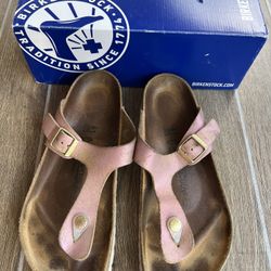 Birkenstock Arizona Leather Pink Cherry Sandals Size 41 