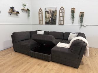 Gray Sectional Couch with Storage Free Delivery