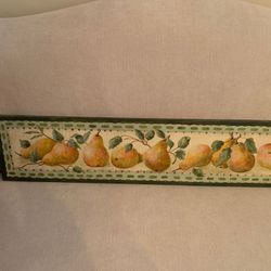 Wooden decorative picture with pears