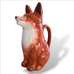 Fantastical Fox Ceramic Pitcher 7.2" Woodland Creamer Rustic Potters Studio