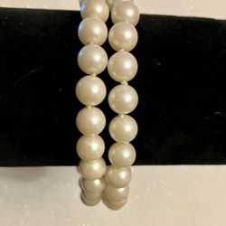 Vintage Japan Double Strand Pearl Bracelet 