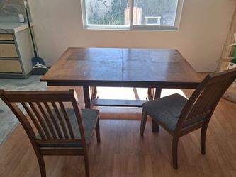 Wood Dining Table with 6 Chairs