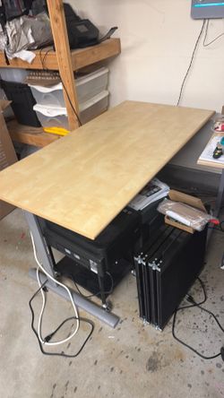 Office desk with power strip