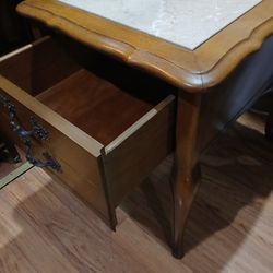 Antique Marble Top End Table 