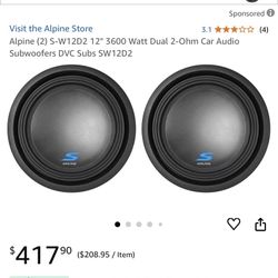 alpine S 2x12 subwoofers
