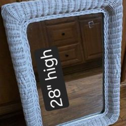 Wicker/ Rattan weaved Hanging Wall Mirror