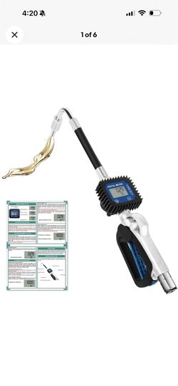 Digital Oil Control Valve Flow Meter Dispenser Nozzle Gun 1/2 NPT 10 GPM 1500PSI