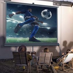 Portable Projector Screen 100' Inch TV-Movies, indoor/Outdoorwith Stand