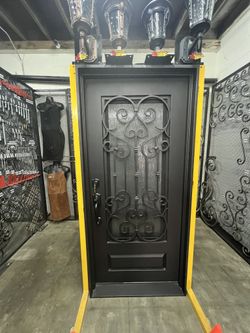 Antique Wrought Iron Doors Hand Forged Front Door Single Door