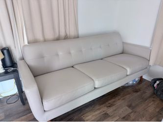 Faux Leather Couch grey