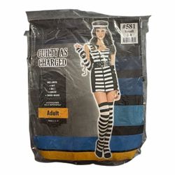 Guilty As Charged Adult Women’s Halloween Costume. Size Small (New) *Dress *Belt *Hat.