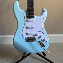 Strat Electric Guitar - Matte Blue, New