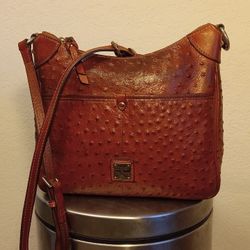 Dooney & Bourke Ostrich Leather Purse Shoulder Bag Crossbody