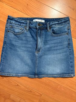 Altar'd State Women's Size M Medium Wash Casual Stretch Denim Jean Mini Skirt