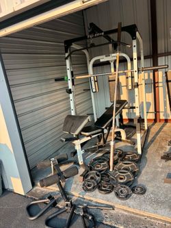Gym Power Rack smith machine weight bench bar