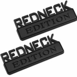 2pc For 3” REDNECK EDITION Decal Sticker Car Truck Emblem Badge Matte Black