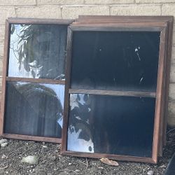 Windows- Cedar With Dark Tinted Poly- Great For Shed/Greenhouse-Gazebo- And More! Total Of 7!