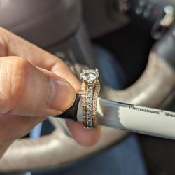Size 7 Rose Gold & Silver Wedding Ring Thumbnail