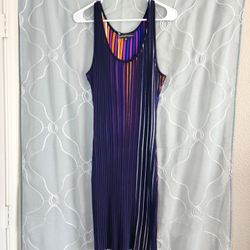 Almost Famous Accordian Style Colorful Stretch Dress.