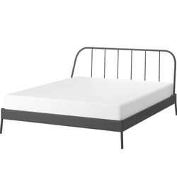 Queen Metal Bed Frame-Dark Gray 
