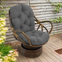 Tufted Seat/Back Chair Cushion - Dark Gray