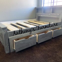 Queen Size Bed Frame With Drawers 