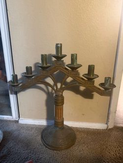 Brass 7-Arm Candelabra Candle Holder