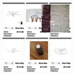 6 / 52" Home Decoración Collection Ceiling Fans Led With Remote Control Asking $79 Each .tengo 6 Nuevos $79 Cada Uno Todo Es Negociable 