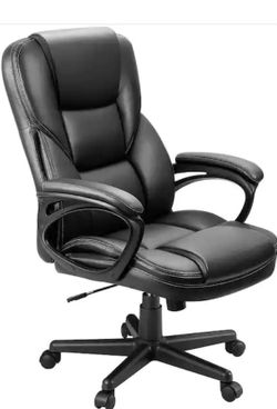 Big & Tall Black Leather High Back Executive Chair