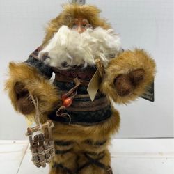 15inch Santa Claus with snow shoes plush Figurine/Statue#F8