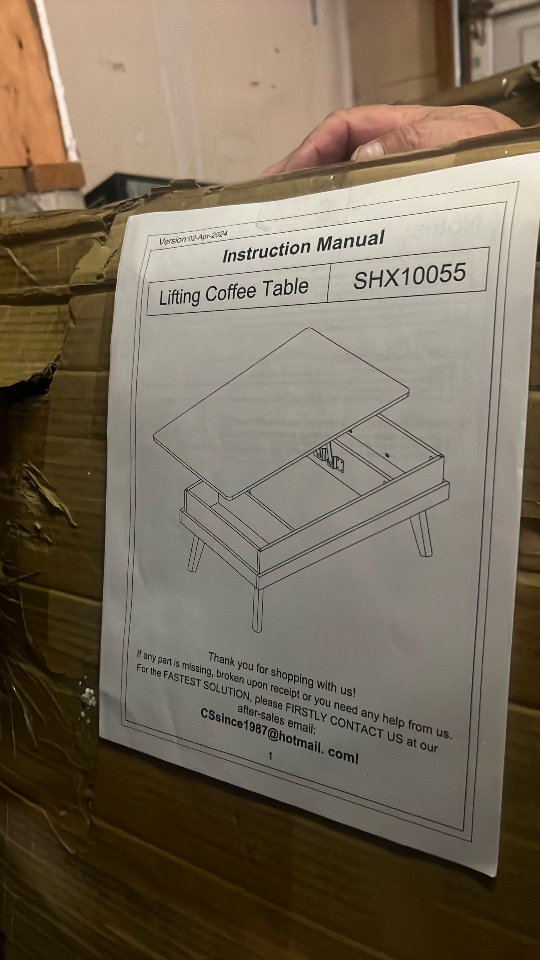 Brand new in the box lifting coffee table