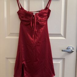 Red Satin Dress 