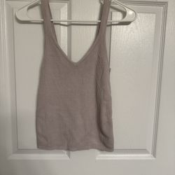 Banana Republic Cream Fitted Ribbed Tank Top   Size XS