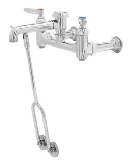 NEW T&S B-0655-BSTP Wall Mount Service Sink Faucet 8" Centers With Support Brackets #4068