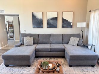 Gray sectional couch