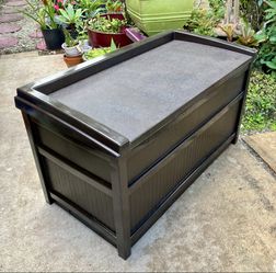 50 Gallon Suncast Deck Box: 41”W x 21”D x 23.5”H