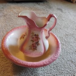 Vintage PR Prussia Water Pitcher and Bowl