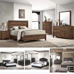 4- Pc Bedroom set Dresser,Mirror  Nightstand (1) Queen size bed frame  Not including Mattress and Box Sp