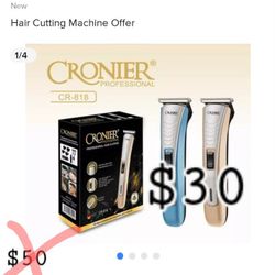 Cronier The Hair Cutting Machine Reg.  $50