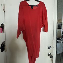 ROBERTO CAVALLI RED SILK DRESS 6-8