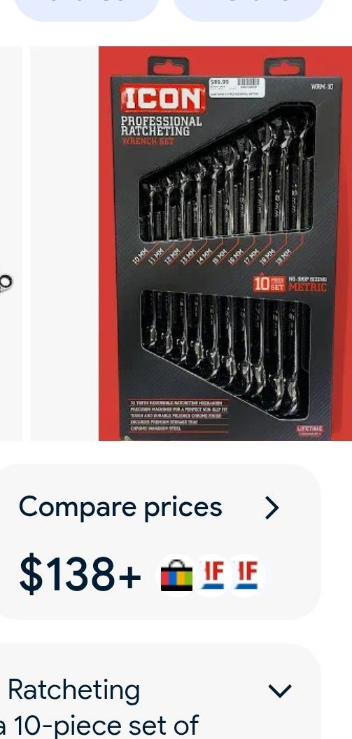Icon Professional Ratcheting Wrench Set 