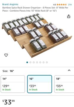 Bamboo Spice Rack Organizer