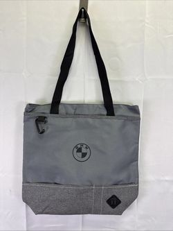BMW Gray Tote Bag w/ Zipper & Hook-and-Loop Pocket 2 Compartment Storage NWOT
