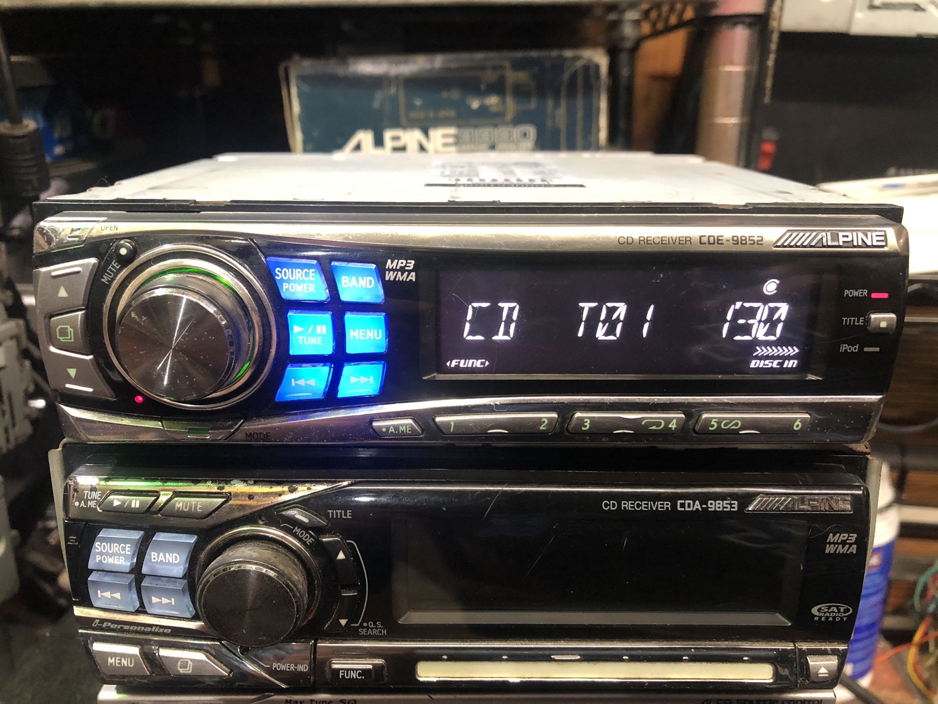 Old School 2008 Alpine CDE-9852 CD player with MP3/WMA playback