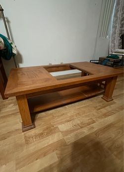 Solid Oak Coffee Table Missing Glass