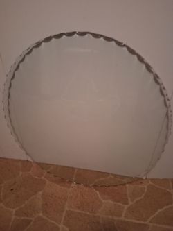 Glass tabletop with scalloped edges, 26" diameter x 5/16" thick