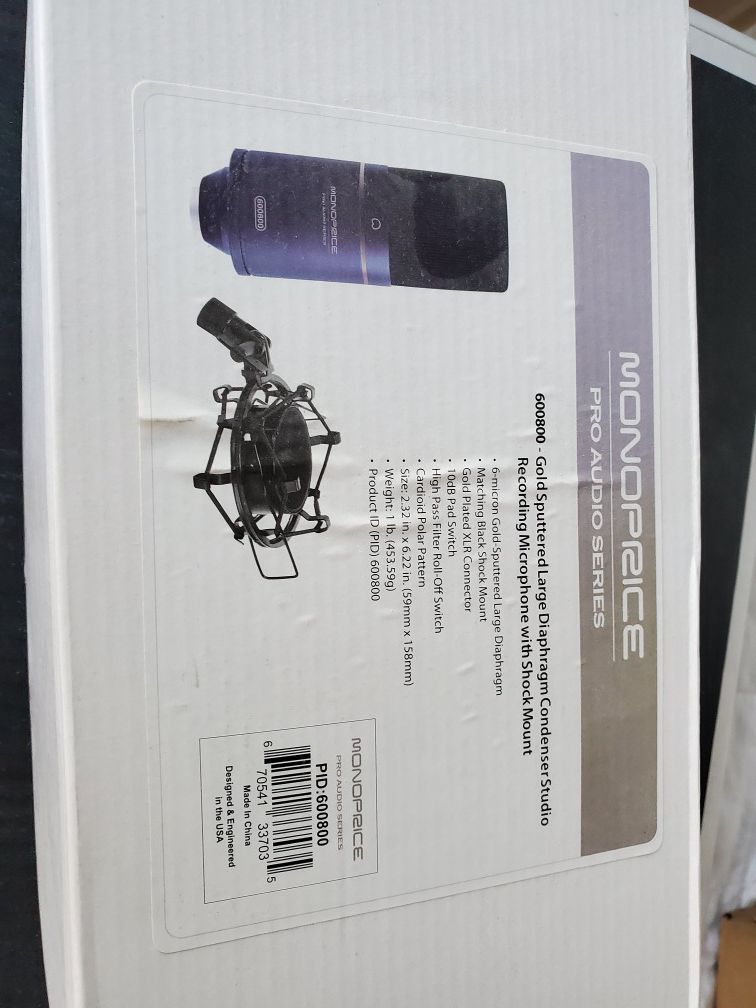 Monoprice Pro Audio Series Condenser Mic NEW IN BOX