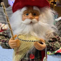 18” Tall Fishing Santa